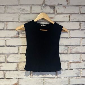 Intimately Free People Black Sleeveless Ribbed cropped top